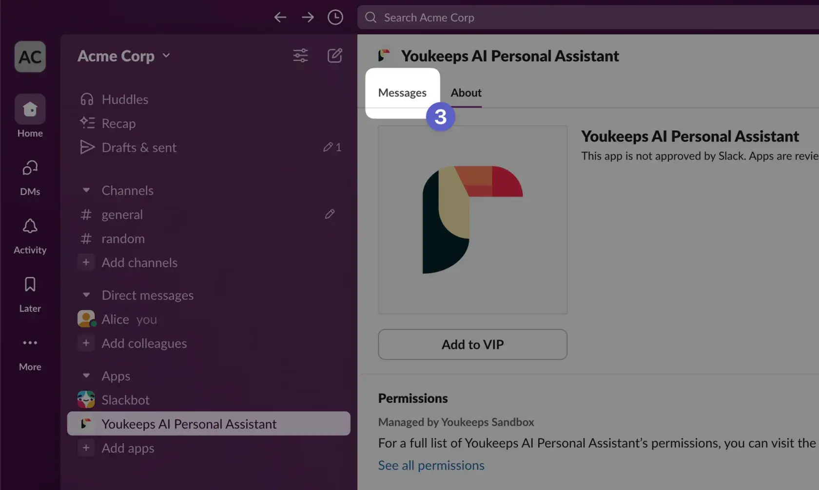 Step 3 - Select Messages